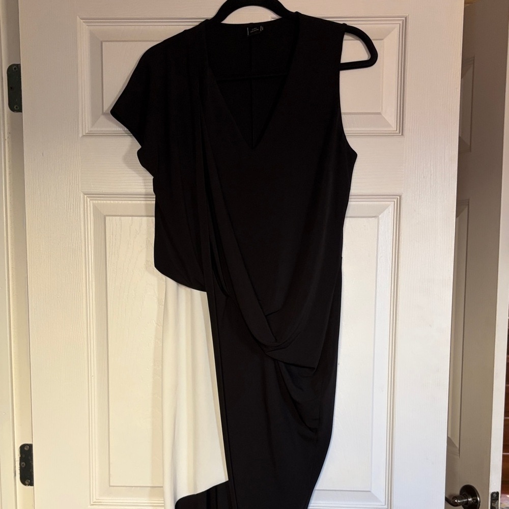 Zara W&B Collection Asymmetrical Draped Dress | EUC | Sz S - Picture 3 of 7